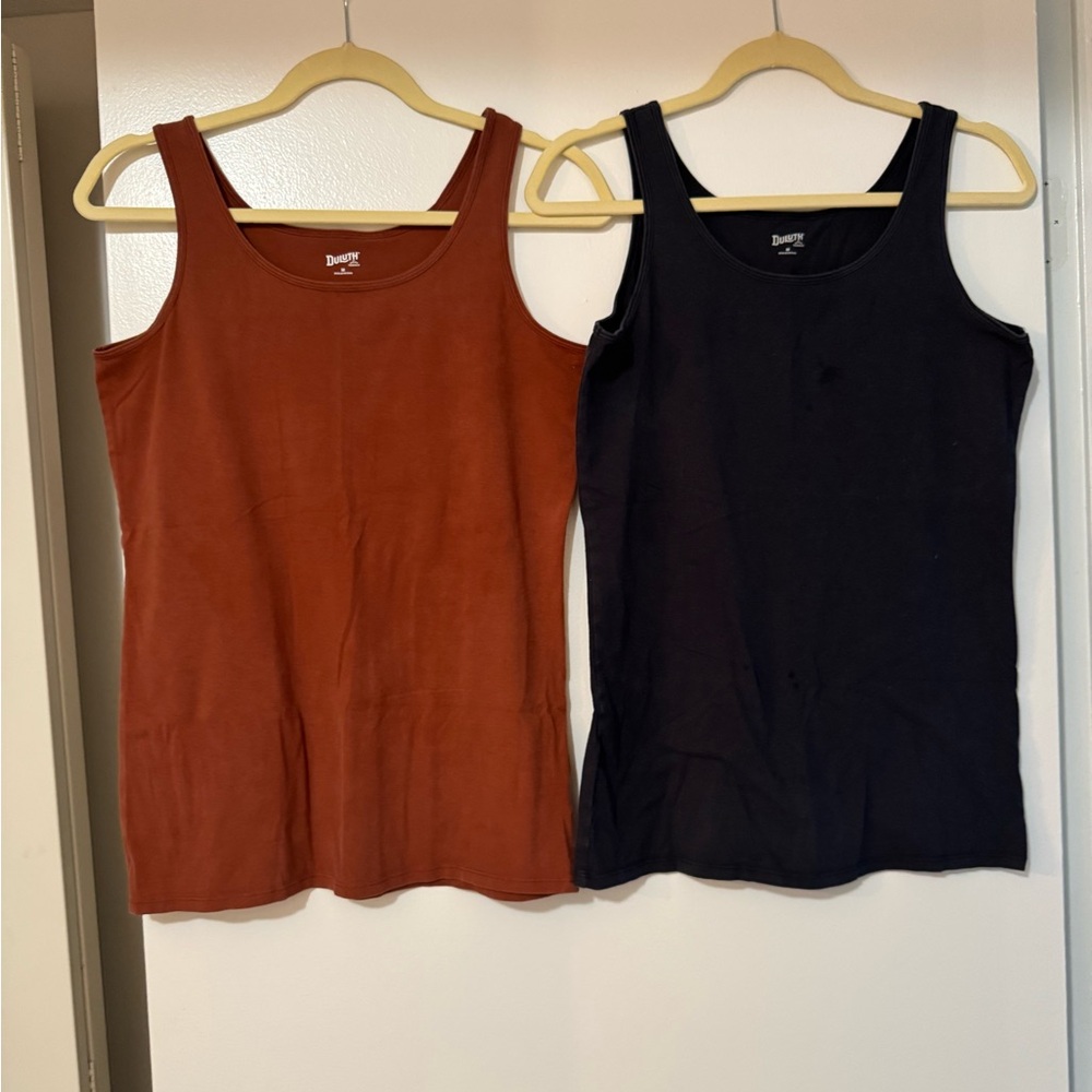 Duluth Trading Women's No-Yank Tank Tops - Black and Brown